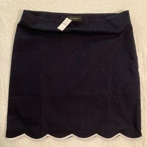 Talbots Navy Scalloped Skirt